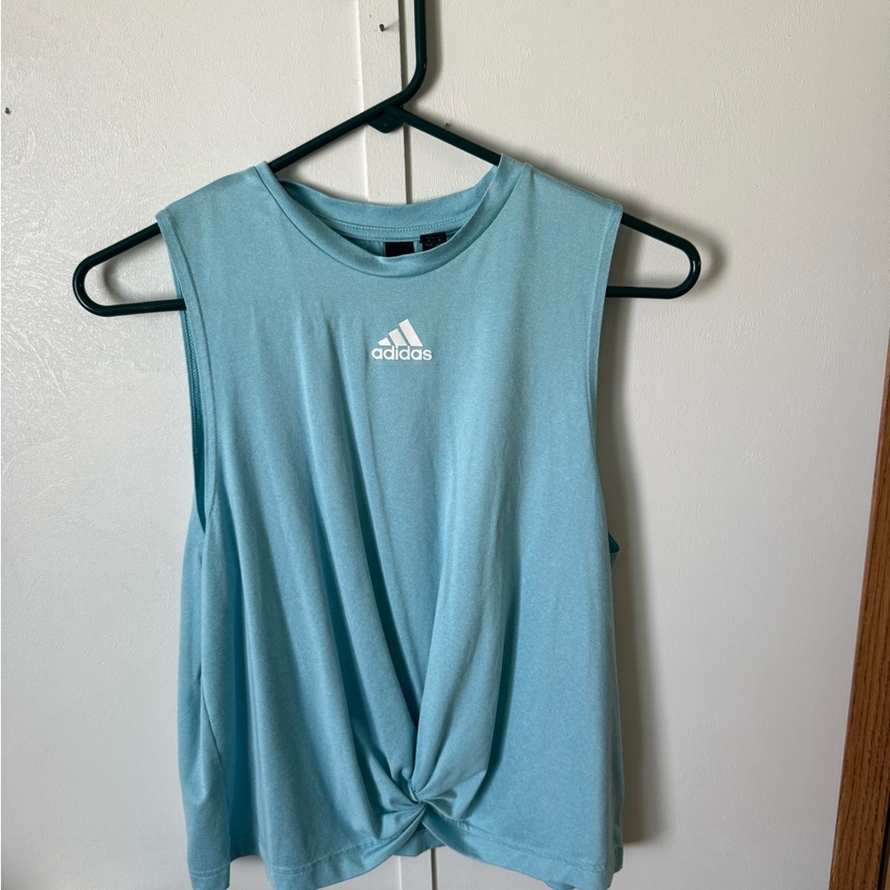 Adidas Women's Light Blue Muscle Tee